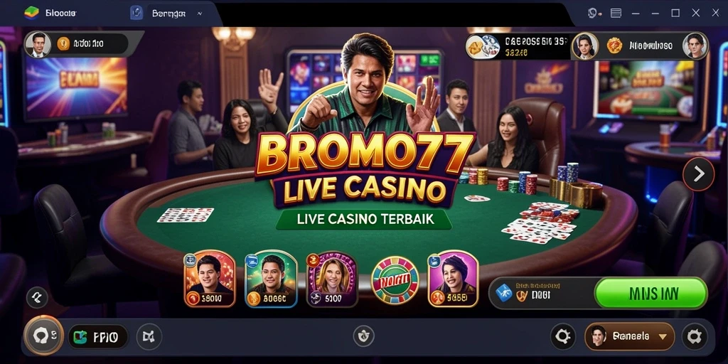 Tampilan gameplay Live Casino yang mengasyikkan dari BROMO77.