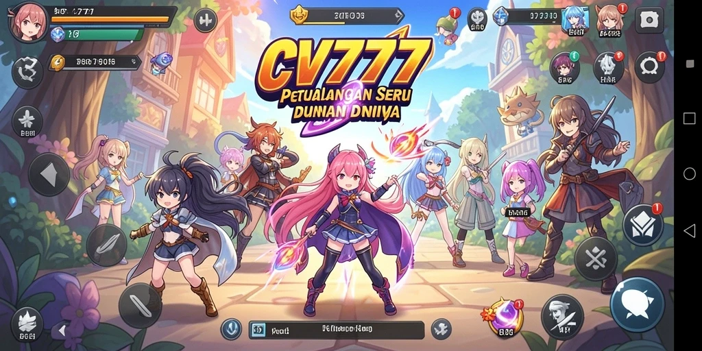 Screenshot game CV777 menunjukkan aksi pertarungan seru dalam dunia anime.