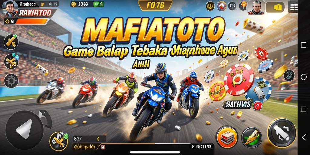 Screenshot MAFIATOTO menampilkan aksi balapan yang menegangkan.