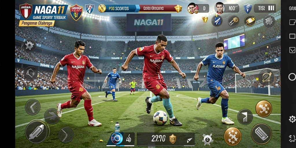 Screenshot NAGA11 menampilkan aksi seru dalam permainan olahraga.