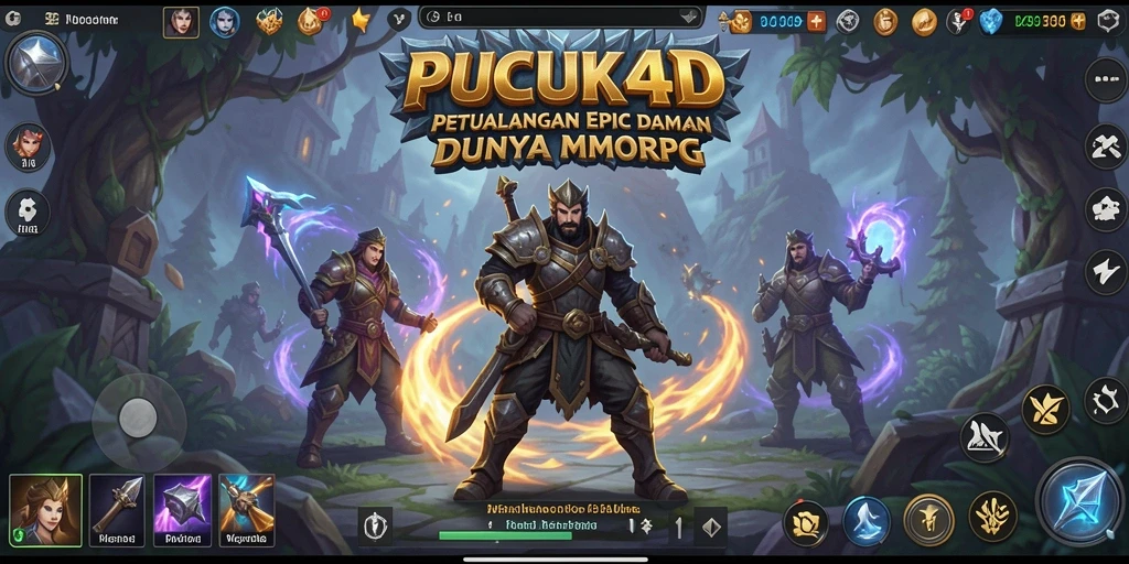 Tampilan gameplay menakjubkan dalam dunia MMORPG yang epik.