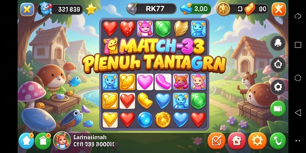 Tampilan gameplay RK77 yang menarik dan penuh warna.