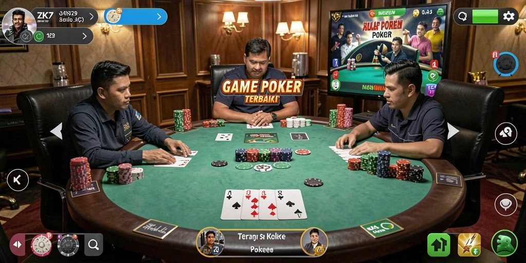 Tampilan gameplay Poker yang memikat di ZK7.